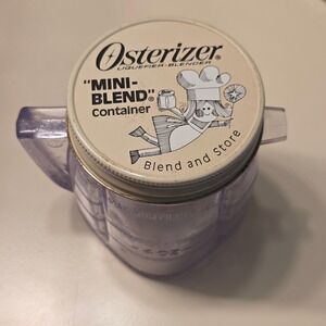 Vintage‎ Osterizer Mini-Blend 4oz Container with Lid for Oster Blenders Clear
